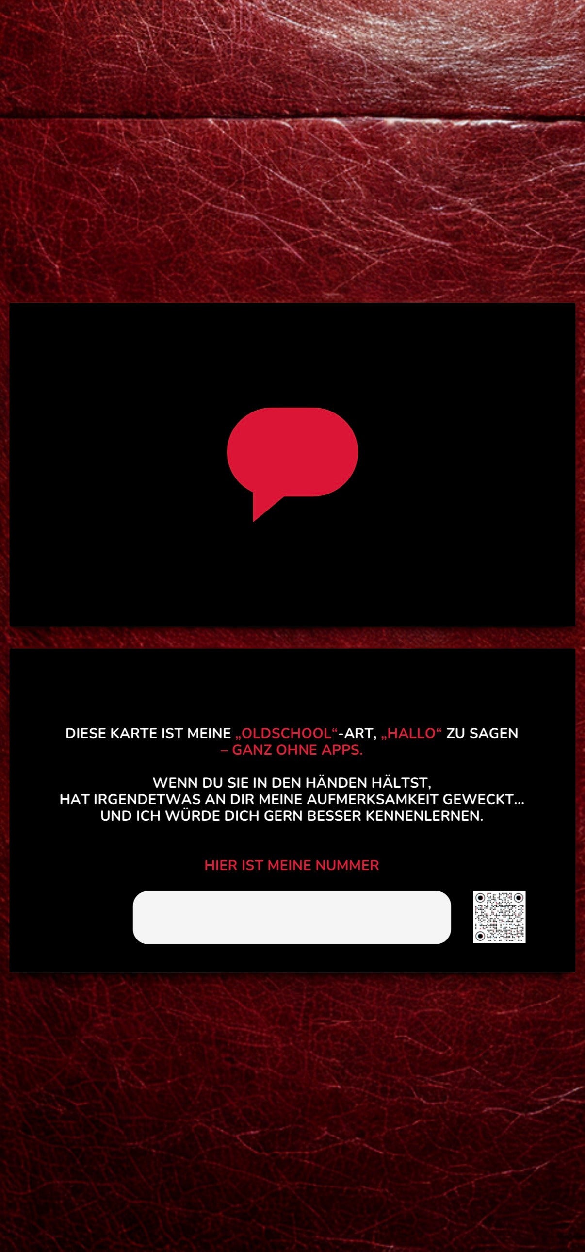 German FLIRTY CALL ME CARDS RED FLAG WARNING