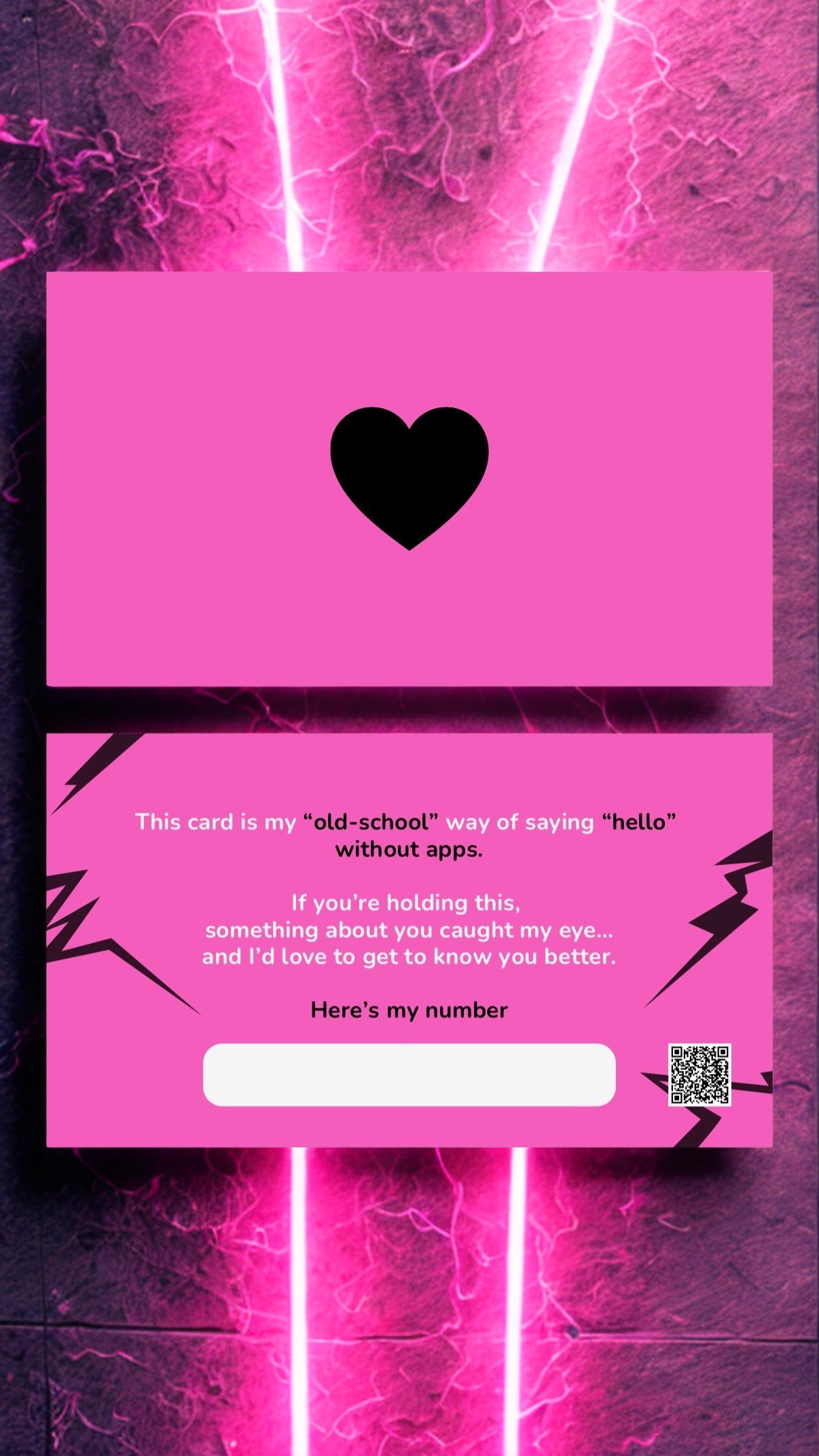 FLIRTY CALL ME CARDS Pink Voltage