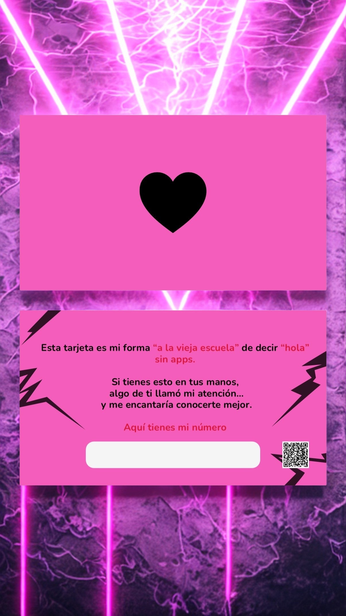 Spanish FLIRTY CALL ME CARDS Pink Voltage
